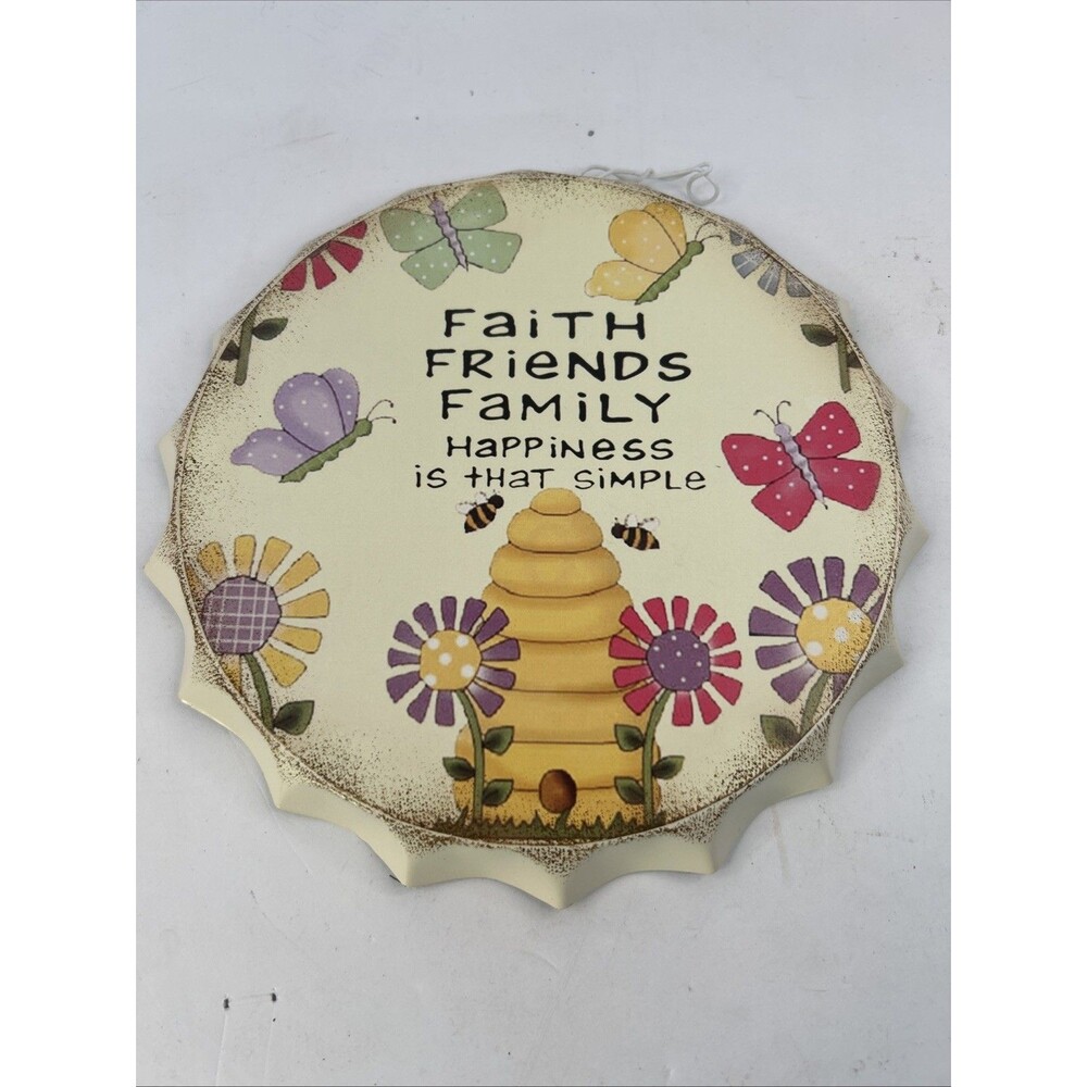 Round Metal Faith Friends Family
